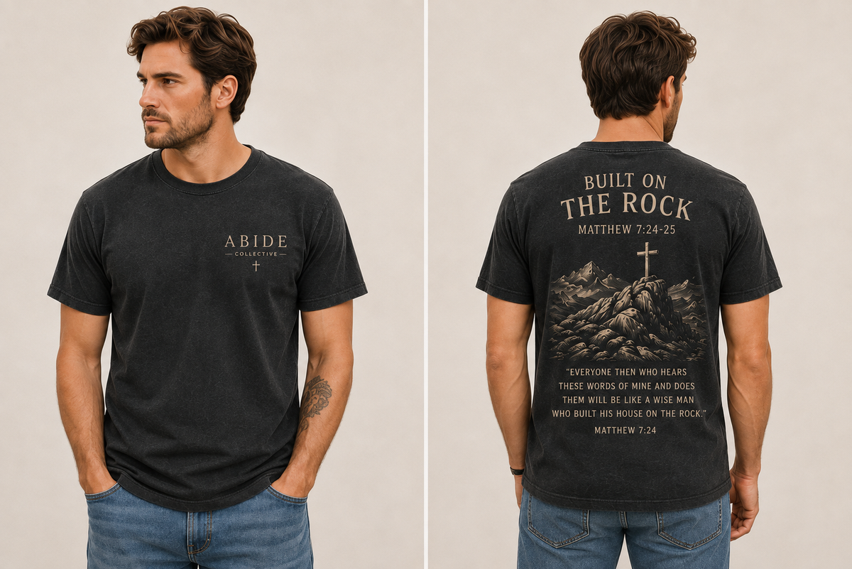 Built on the Rock Bella+Canvas T-Shirt | Abide Collective