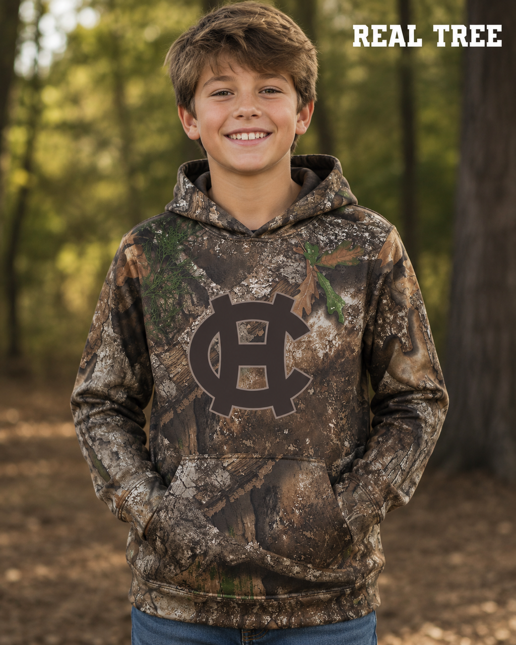 Youth Camo Hoodie with HC Logo