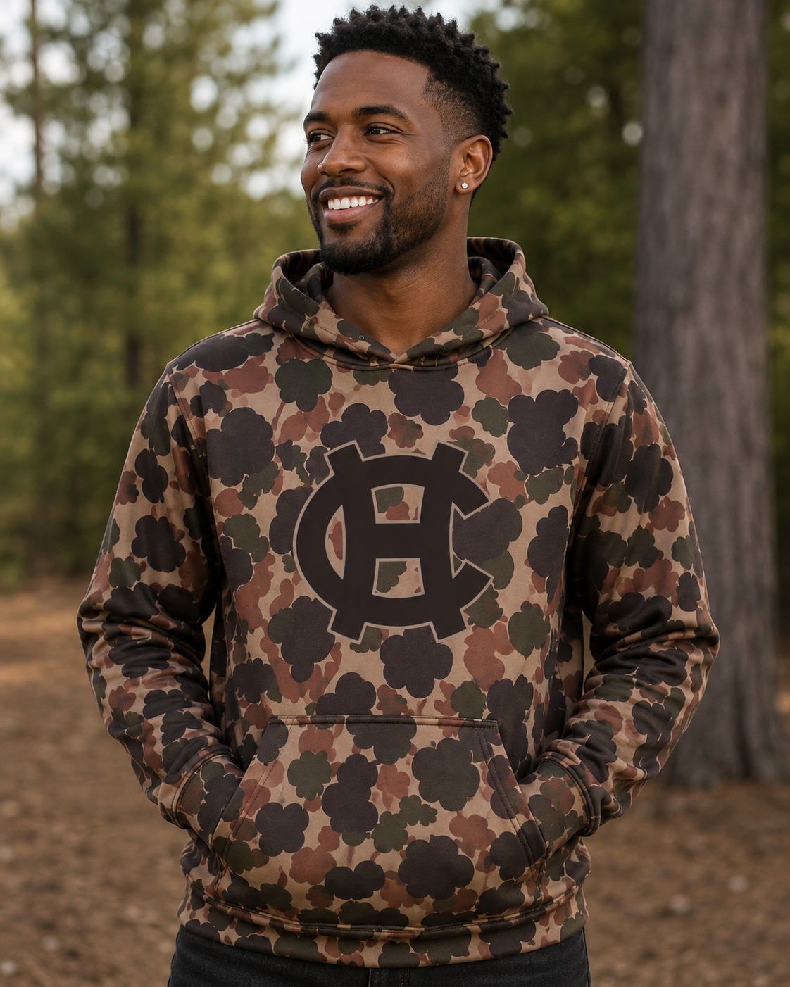 Adult Camo Hoodie with HC Logo
