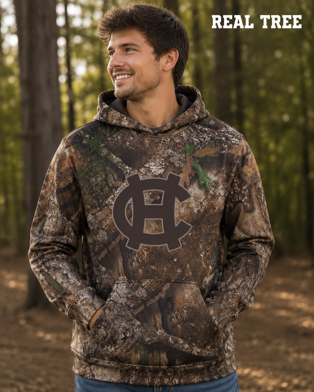 Adult Camo Hoodie with HC Logo